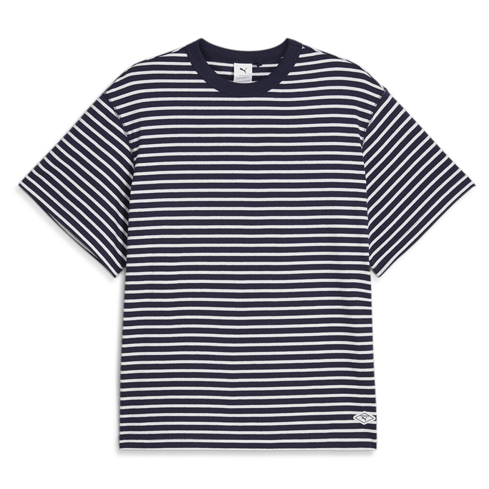 Футболка с круглым вырезом и коротким рукавом в полоску от Puma X Nanamica Мужская синяя, белая повседневная футболка