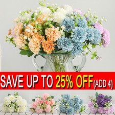 10 Heads Silk Small Hydrangea Bouquet Artificial Flower Wedding Home Party Decor
