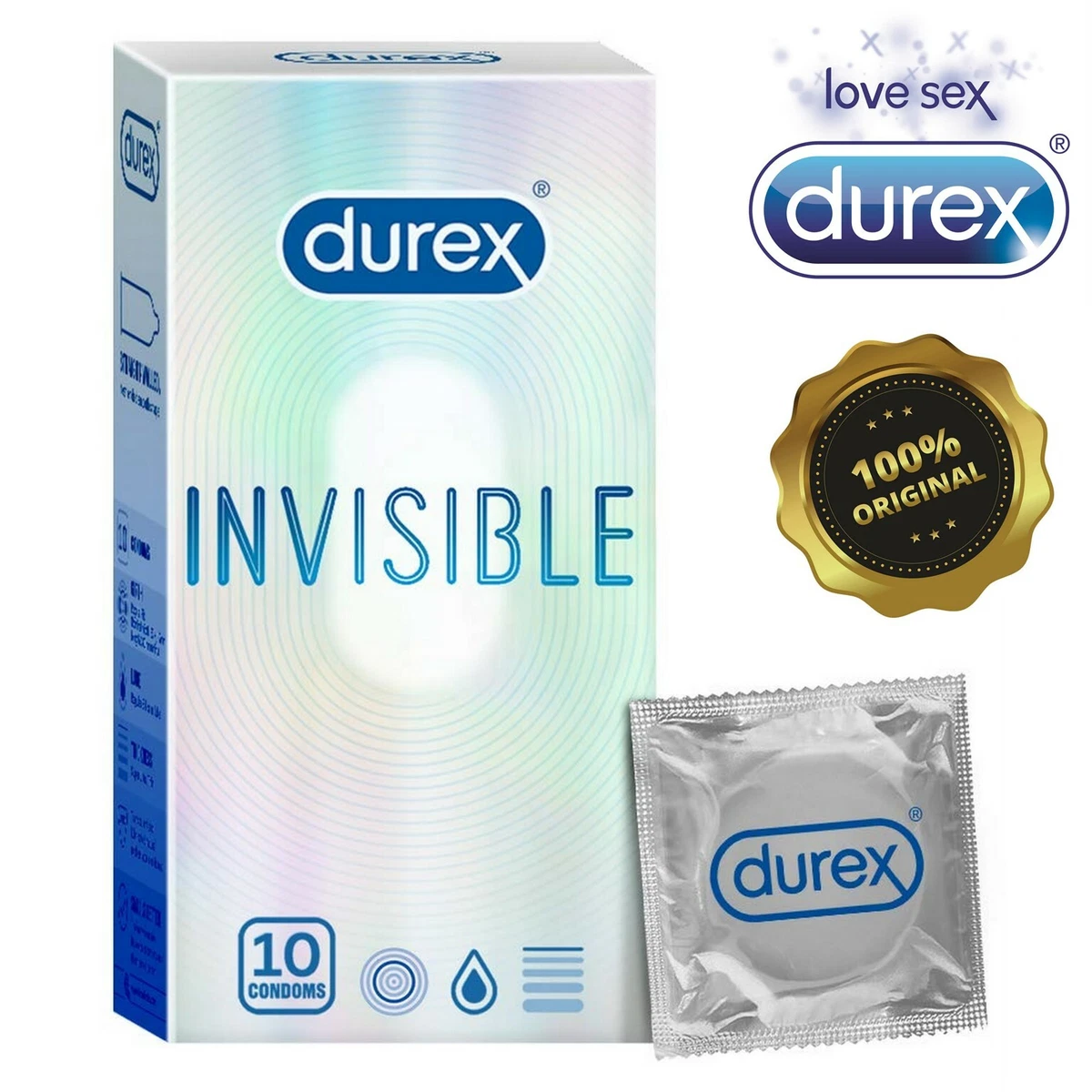 20/30/50 Durex Invisible Super Ultra Thin Condoms Highly Sensitive