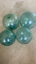Set of 4 Vintage Japanese Glass Fishing Floats – 2 Large 31” & 2 XL 34” – Auth.