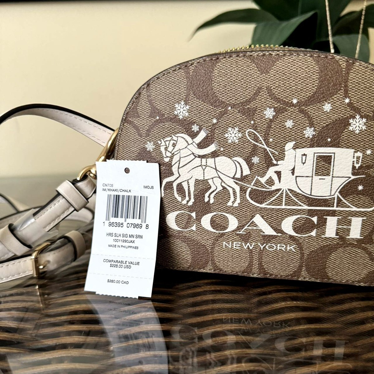 NWT COACH Mini Serena Satchel In Signature Canvas&Leather Horse