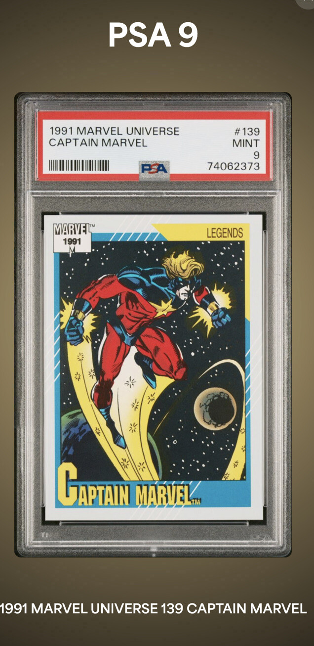 1991 Marvel Universe #139 - Captain Marvel - PSA Mint 9