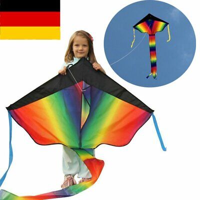 Riesige Regenbogen Drachenflieger 100M Drachenschnur und Riesen 106cm Spannweite 