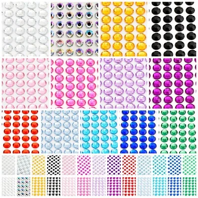 Diamante Rhinestone Gems Sheet Self Adhesive Flat Back Stick on Crystals Crafts