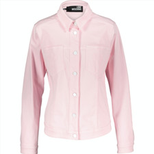Love Moschino Heart Embroidery Denim Jacket - Pink - Uk 10/it 42