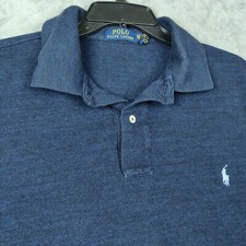 Polo Ralph Lauren Shirt Mens XLT Heathered Navy Big  Tall Light Blue Pony