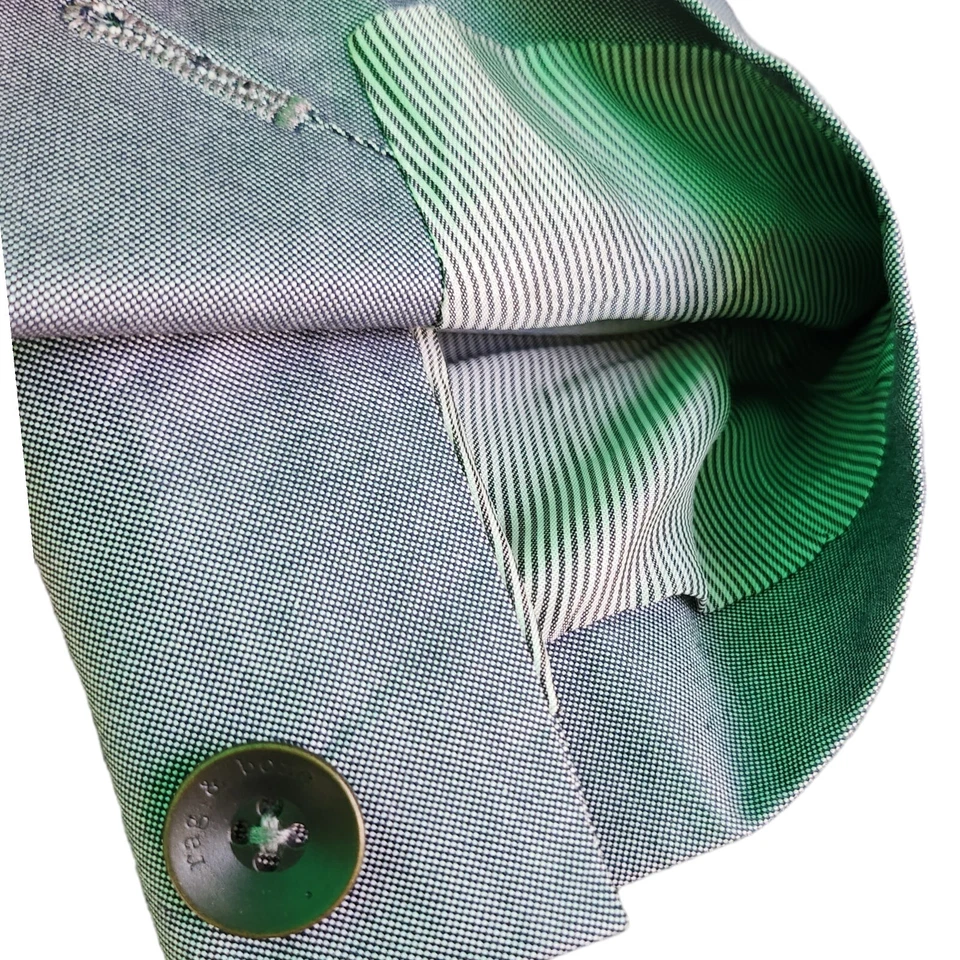 Rag & Bone Mens Blazer 40 Unstructured Working Cuff Light Blue Fish Eye - Image 3 of 4