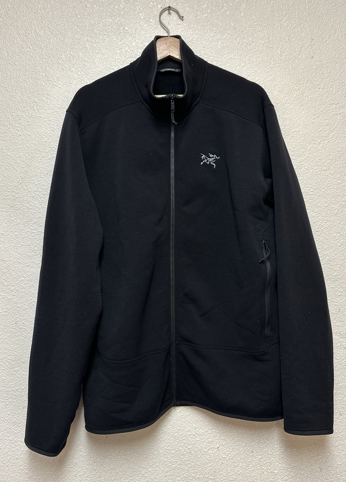 ARC'TERYX Giacca Arcteryx Kyanite da Uomo Pile Nero Strato Intermedio Cerniera Up 18942 Taglia XL