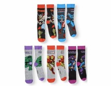 Captain America Avengers Men's CREW SOCKS 5 Pair MARVEL Movie Comics SIZE 8-12