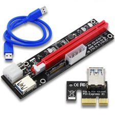 PCI-E 1x to 16x Powered USB3.0 GPU Riser Extender Adapter Card Board Cable