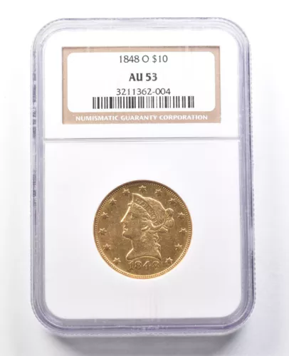 1848-O $10 Liberty Head Gold Dollar AU53 NGC *1759