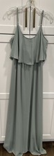 Show Me Your Mumu Caitlin Ruffle Maxi Dress Sage Chiffon Women L AK92