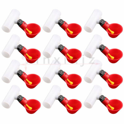 12pcs Poultry Water Drinking Cups Automatic Chicken Drinker w/ 3/4'' tee #A6-4