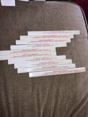 10 Genuine Carpenter Pencils (High Quality) 7'' Wood Flat Hard Lead Made in USA
