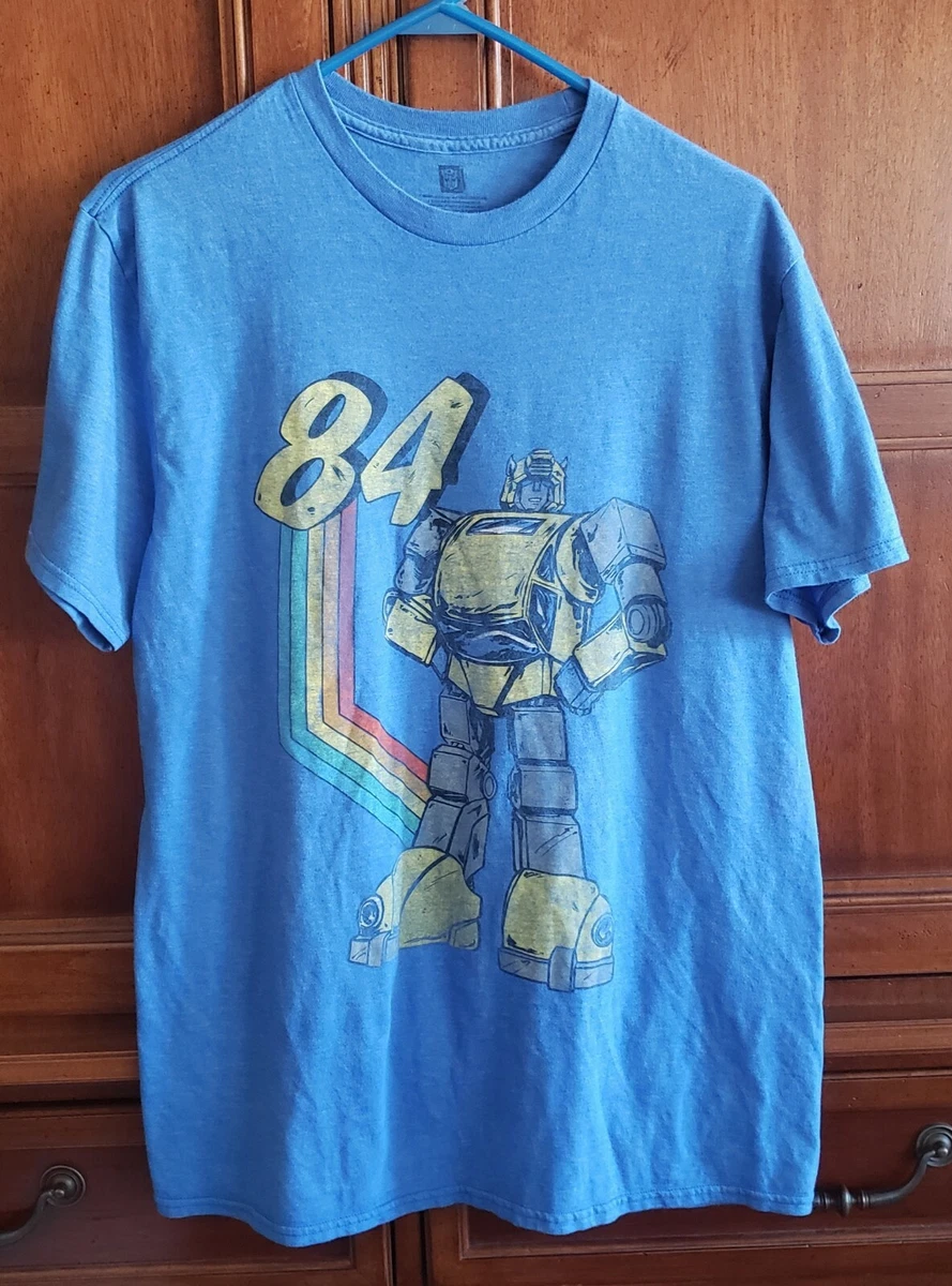 Transformers Mens T Shirt Distressed 84 Bumblebee Next To Rainbow Large