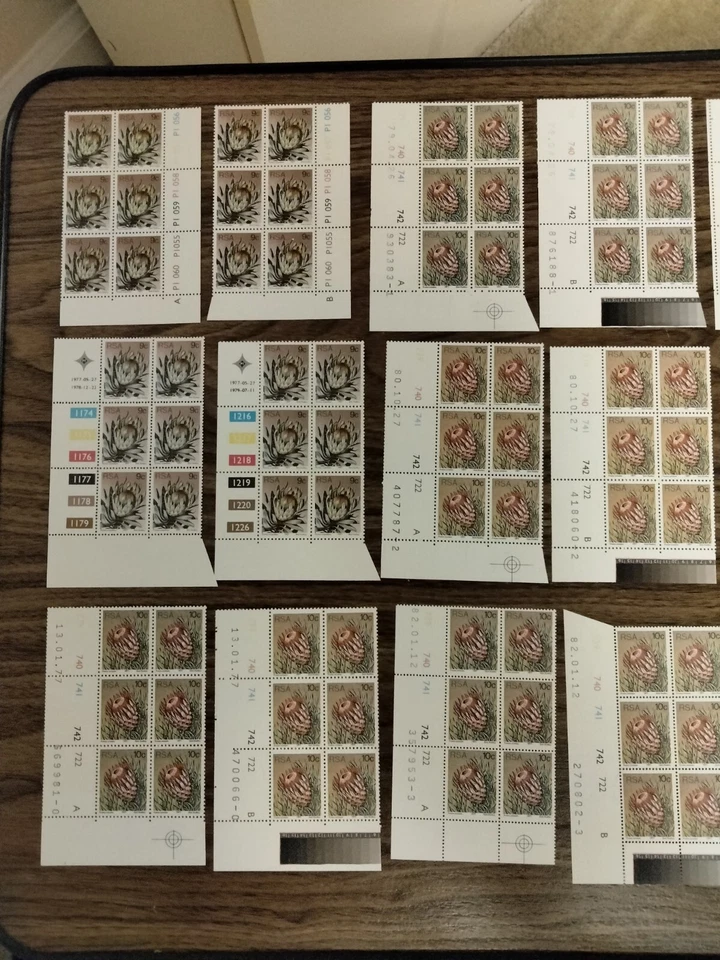 RSA-South Africa 1977 LOT of MNH 3rd Definitive 9c-25c Different Control Blocks - Image 2 of 4