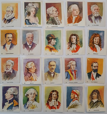 Kekse PELLETIER / Set 2 von 20 Karten Bilder König Ludwig XVI Dichter Victor Hugo