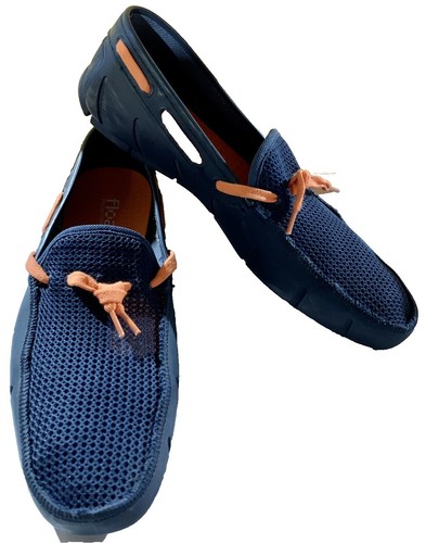 Tucket Footwear Deck Shoes Rubber Sip on men\'s boat shoes loafers size 8 Tucket Footwear Navy Blue And White Loafer Deck Boat Men  main image 4