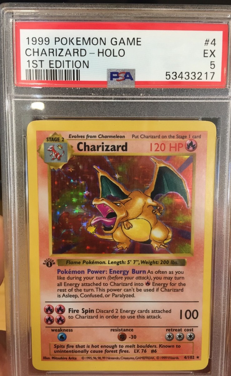 1999 Pokemon Base Set 1st Edition Shadowless Charizard 4/102