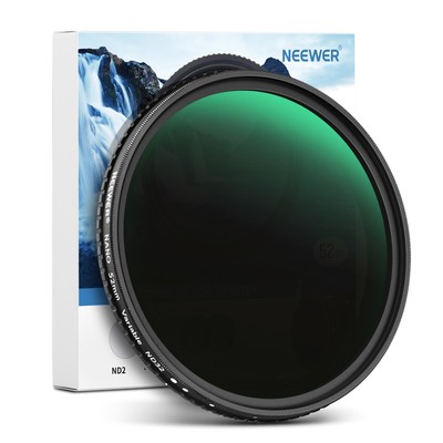 NEEWER 52mm HD Variable ND Filter ND2-ND32 (1-5 Stops) No X Cross/Optical Glass