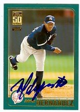 Adrian Hernandez autographed baseball card (Yankees) 2001 Topps Rookie #T226