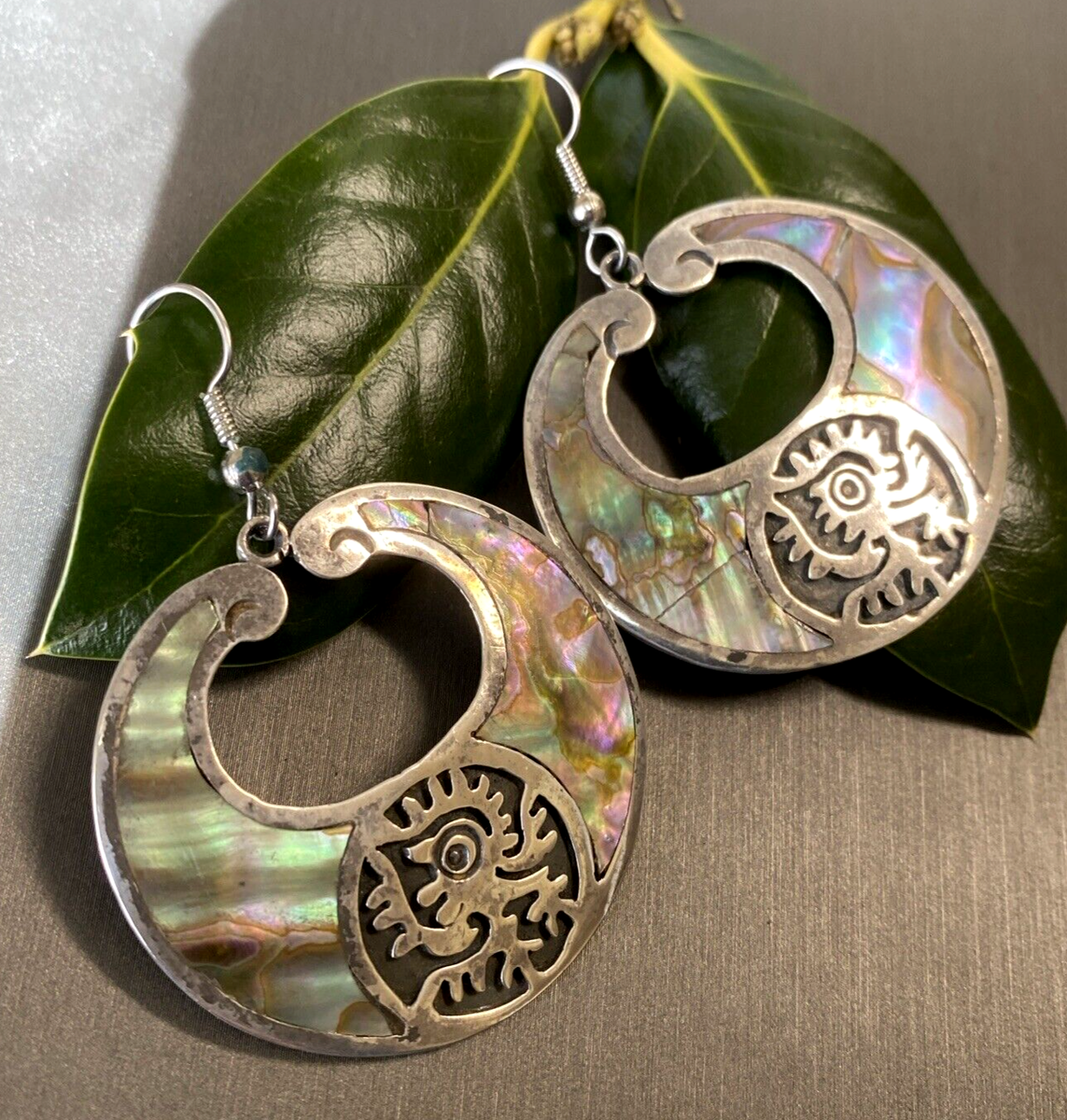 Taxco Vintage Hoop Earrings Estate Fine Jewelry Pre-Owned Mexico