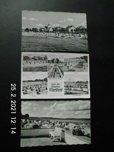 NIENDORF - Gruß aus Ostseebad - 3 s/w Ansichtskarten ca50er Jahre 2 Rubin 1 Schö - Foto 1 di 2