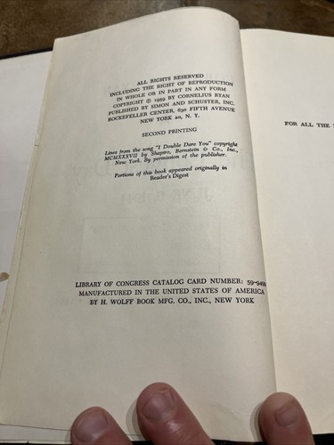 The Longest Day June 6, 1944 Cornelius Ryan 1959 Hardback Book - Picture 6 of 15
