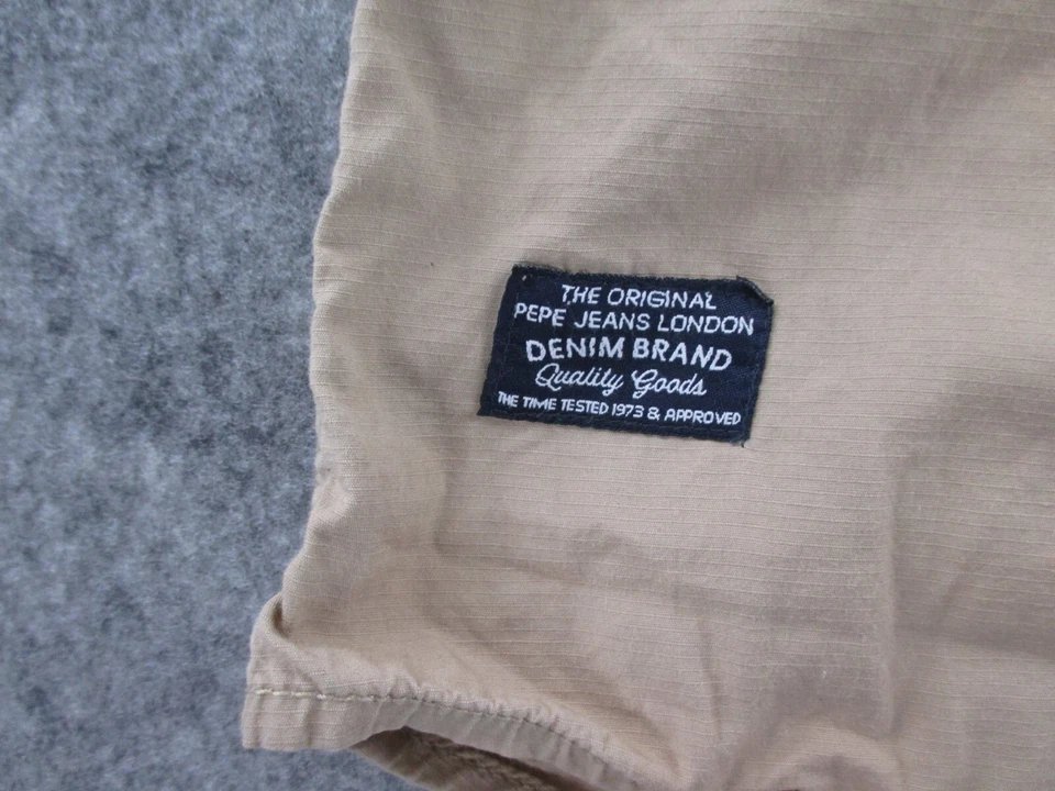 Pepe Jeans Co Shirt Large Cotton Long Sleeve Collared Button Up Beige Khaki - image 4 of 4