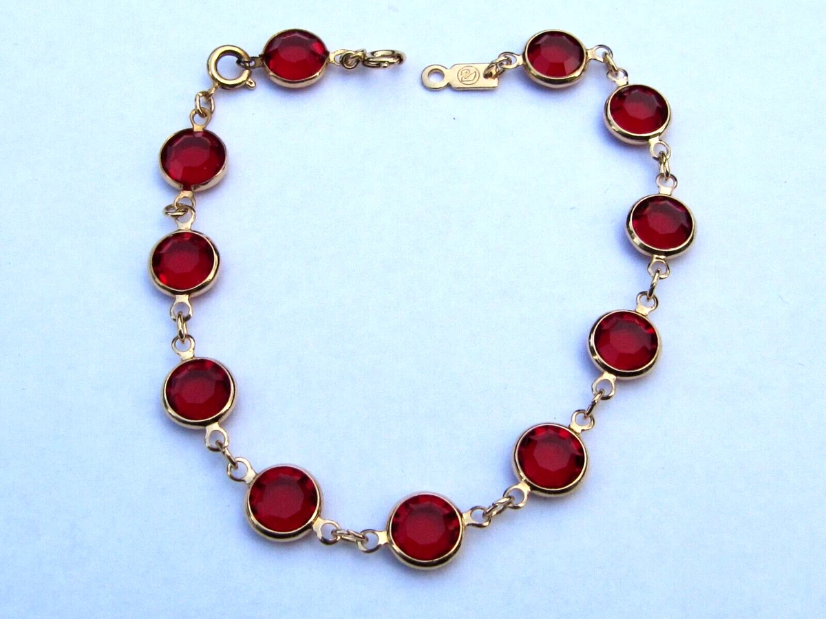 Amazon.com: Bright Red Crystal Statement Bracelet Made With Genuine  Swarovski® 14mm Round Rivolis In Light Siam, Assorted Finishes : Handmade  Products