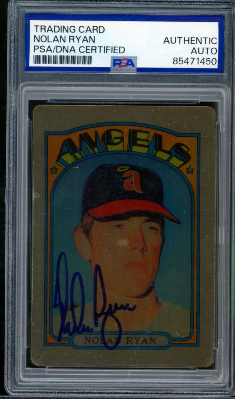 Nolan Ryan Card 1972 Topps Porcelain Autograph #595 PSA/DNA Authentic Auto
