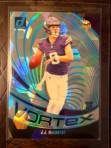 2024 PANINI DONRUSS JJ McCARTHY VORTEX ROOKIE CUBIC PRIZM /50 VIKINGS ...