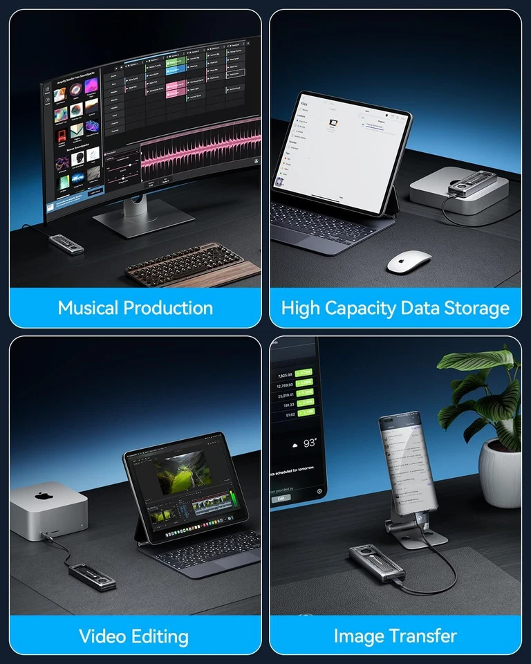 Yottamaster 40Gbps M.2 NVMe SSD Gehäuse USB 4 Thunderbolt PCIe Adapter M Key - Bild 4 von 4