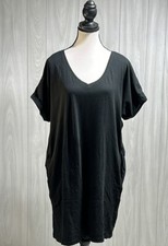 New York & Company Black T-Shirt Dress Size Large