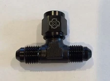 X576 -4AN / "T" Coupler  fuel / oil fitting / T swivel w/ swivel on side BLACK
