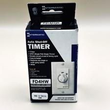 Intermatic FD4HW Auto Shut-Off Timer SPST 4-Hour White Easy Install