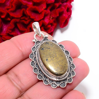 #ad Apache Gold Arizona Designer Handmade 925 Sterling Silver Pendant 1.91quot; P9997 $89.49