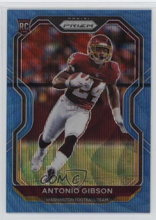 2020 Panini Prizm Rookie Blue Wave Prizm 52/199 Antonio Gibson #384 1t7v