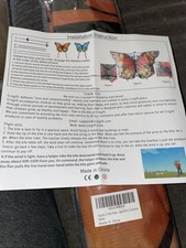 TWO Large Butterfly Kite  s for Kids and Adults Single Line String w/ Tail