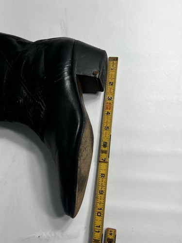 Mens  70s Pierre Cardin Ankle Short Boots Black Disco Super Fly Mod Vintage Sz 8 - Picture 14 of 15