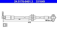 Bremsschlauch Vorne Rechts Ate 245176 04013 FÜR Chevrolet Opel