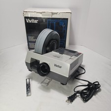 Vtg 1987 Vivitar 3000AF Auto Focus Slide Projector w/Remote, Original Box TESTED