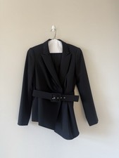 Tahari ASL Asymmetrical Black blazer Sz 6
