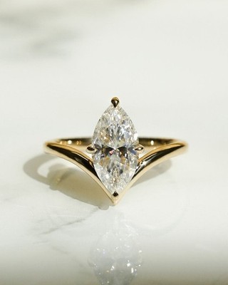 2.50 Ct Marquise Cut Moissanite Dazzling 14k Yellow Gold Plated