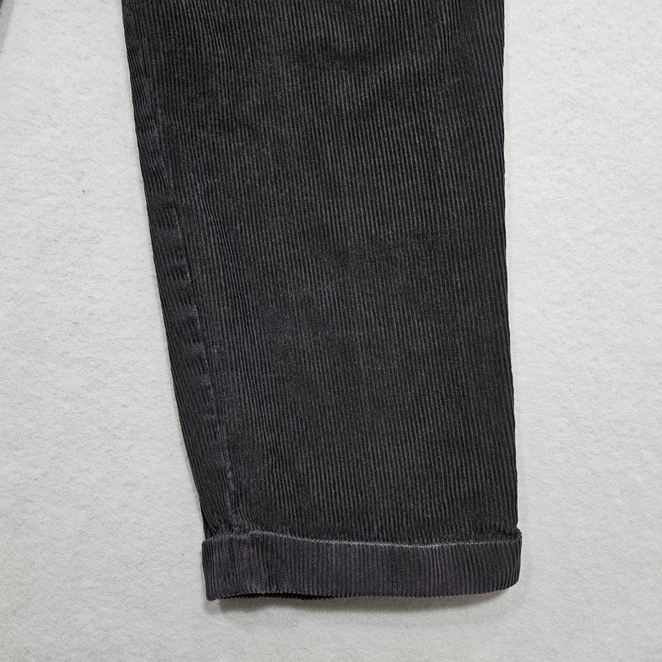 Мужские вельветовые брюки George 36x30 черные плиссированные прямые с манжетами широкие бледные - Изображение 4 из 4