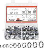 120 StüCk Einzelohr-Schlauchklemmen, 10 GrößEn (6-28,5Mm) Schlauchschellen Set,