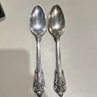 Wallace Grande Baroque Sterling Silver .925 Ornate 8-3/4” Large Spoons Set of 2