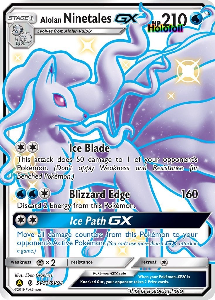 Pokemon Holofoil - Alolan Ninetales GX - SV53/SV94 MP