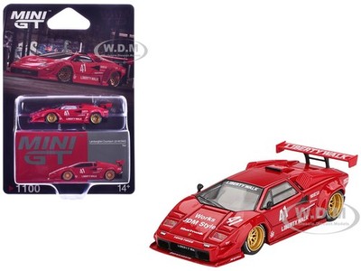 LAMBORGHINI COUNTACH LB-WORKS #41 RED 1/64 DIECAST MODEL BY MINI GT MGT01100