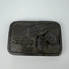 Vintage Snap-on Tools Pewter Belt Buckle – Ratchet & Sockets “Hit Line”